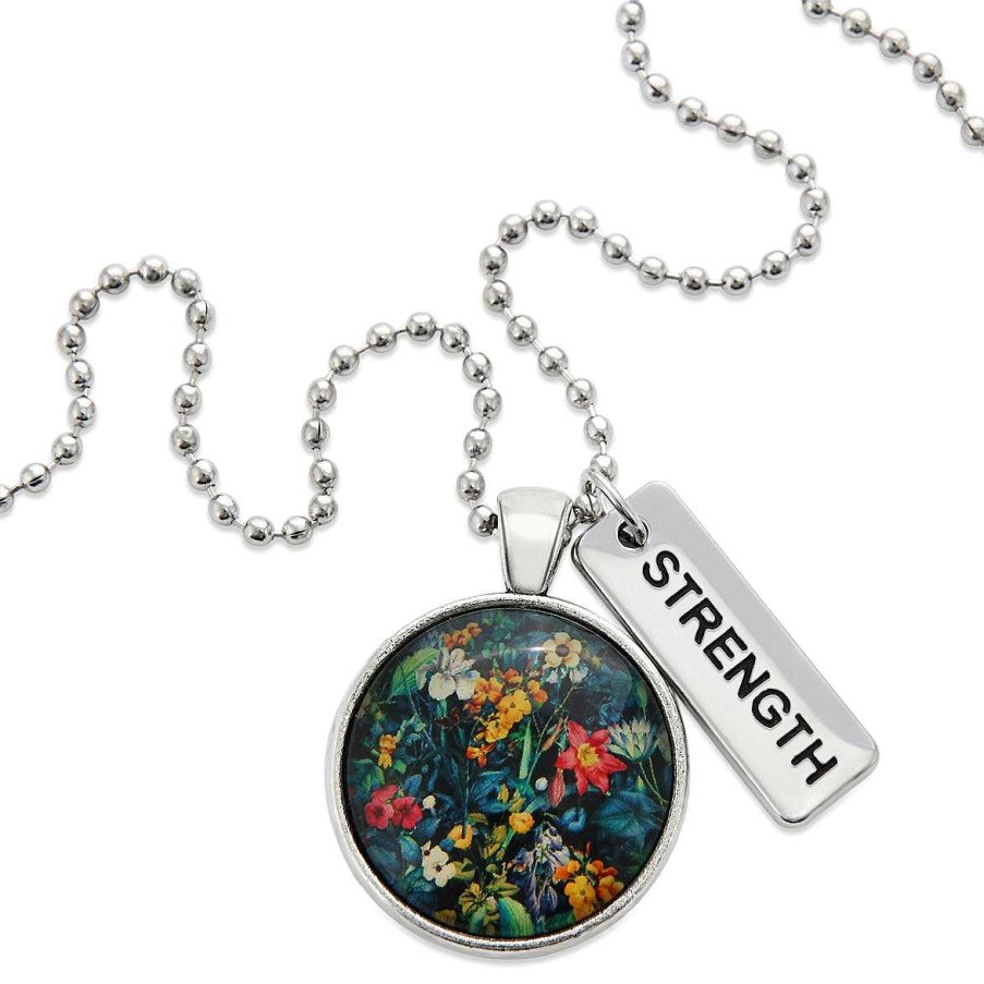 Jewellery Papa Glewy | Spring - 'Strength' Vintage Silver Necklace - Night Garden (10625)