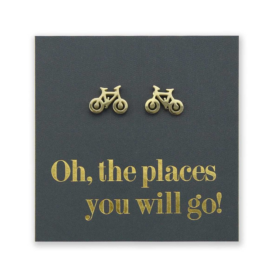 Jewellery Premium Studs | Stainless Steel Earring Studs - Oh, The Places You Will Go - Bicycles