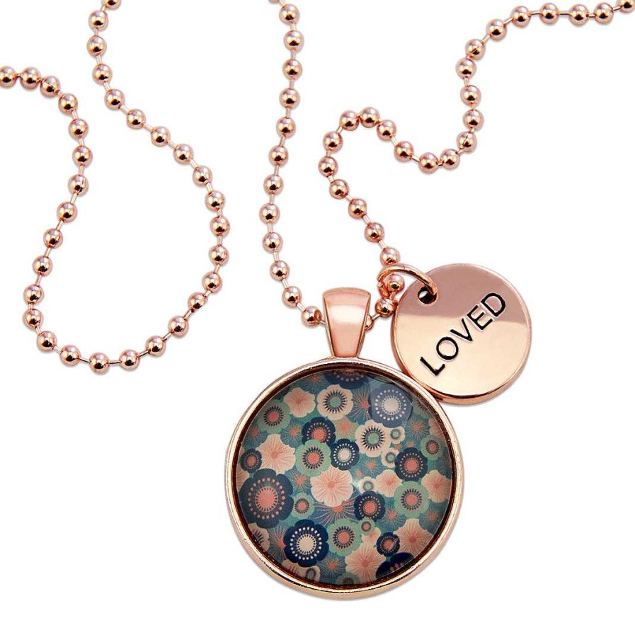 Jewellery Papa Glewy | Teal Collection - Rose Gold 'Loved' Necklace - Valentina (12864)