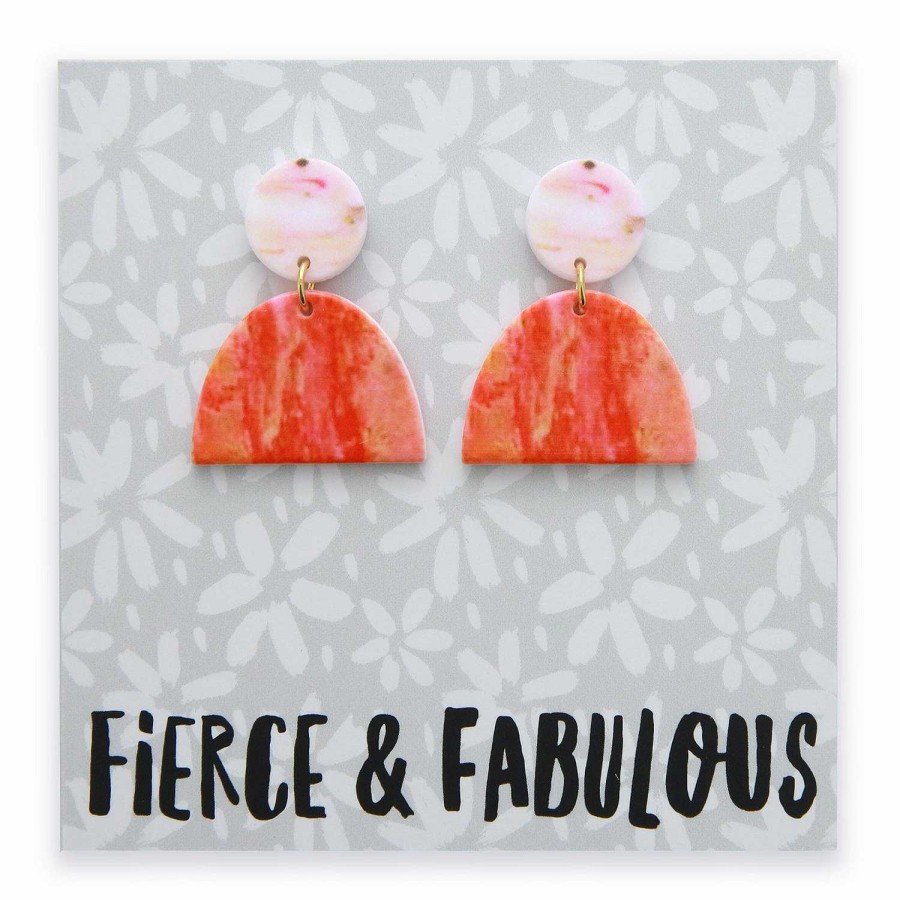 Jewellery Statement Earrings | Acrylic Dangles - 'Fierce Fearless Fabulous' - Cairo (11835)