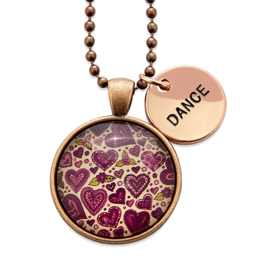 Jewellery Papa Glewy | Spring - 'Dance' Vintage Copper Necklace - Heart Patch - (10535)