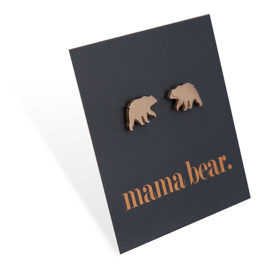 Jewellery Premium Studs | Stainless Steel Earring Studs - Mama Bear - Bear Shape