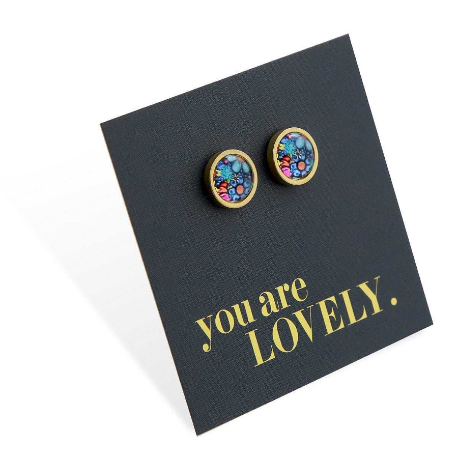 Jewellery Stainless Steel Circle Studs | You Are Lovely - Gold Stainless Steel 8Mm Circle Studs - Forever Young (11845)