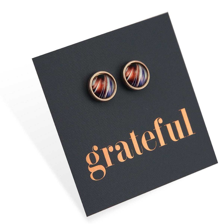 Jewellery Stainless Steel Circle Studs | Grateful - Rose Gold Stainless Steel 8Mm Circle Studs - Crema (8905-F)