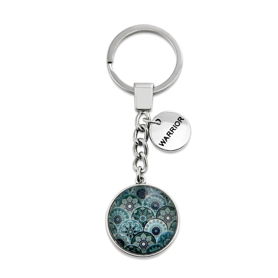 Accessories Papa Glewy | Teal Collection - Vintage Silver 'Warrior' Keyring - Cirque (12052)