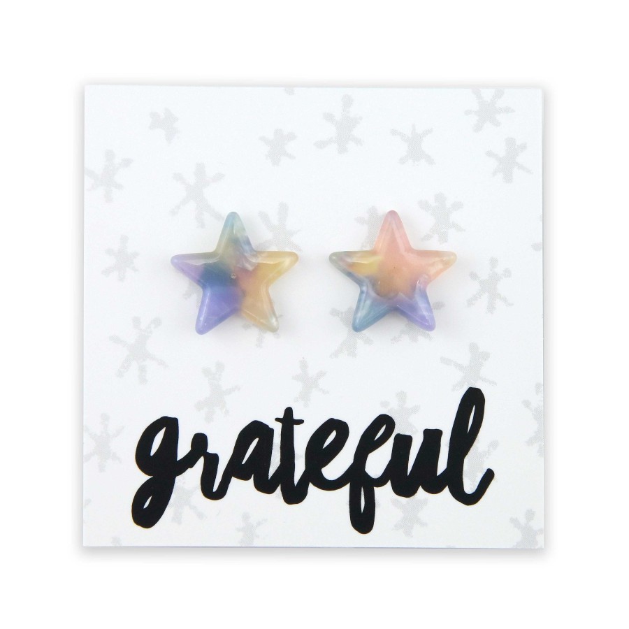 Jewellery Statement Earrings | Grateful - Resin Star Studs - Florian (11513)