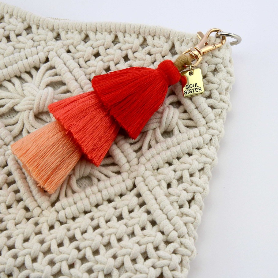 Accessories 50% Off | Tassel Keyring / Vintage Gold Bag Accessory 'Soul Sister' - Fiesta (7022-3)