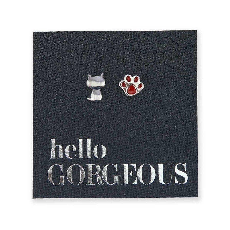 Jewellery Sterling Silver Studs | Cat Lover Studs - Sterling Silver - Hello Gorgeous (8717-F)