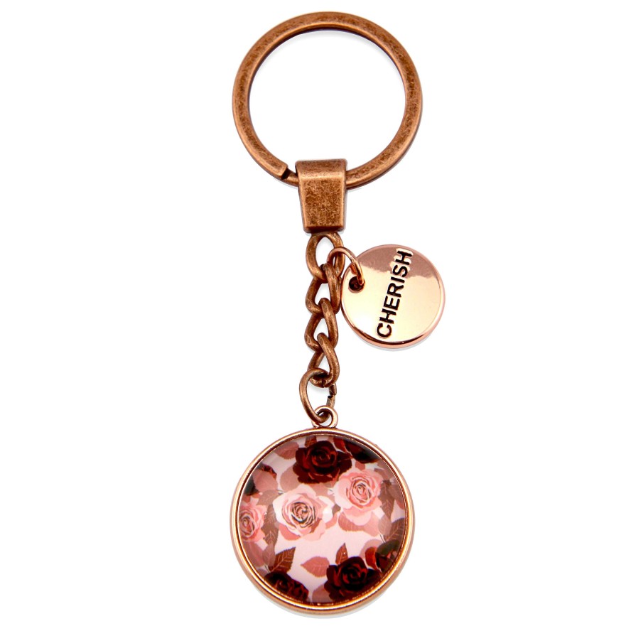 Accessories Papa Glewy | Pink Collection - Vintage Rose Gold 'Cherish' Keyring - Rosie (10534)