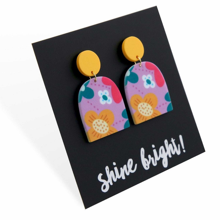 Jewellery Statement Earrings | Acrylic Dangles - 'Shine Bright' - Havana (12355)