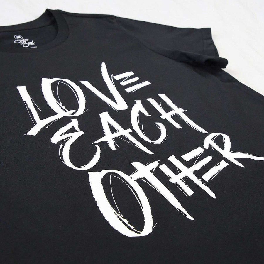 Apparel 50% Off | Love Each Other - Black Boxy Tee - White Print