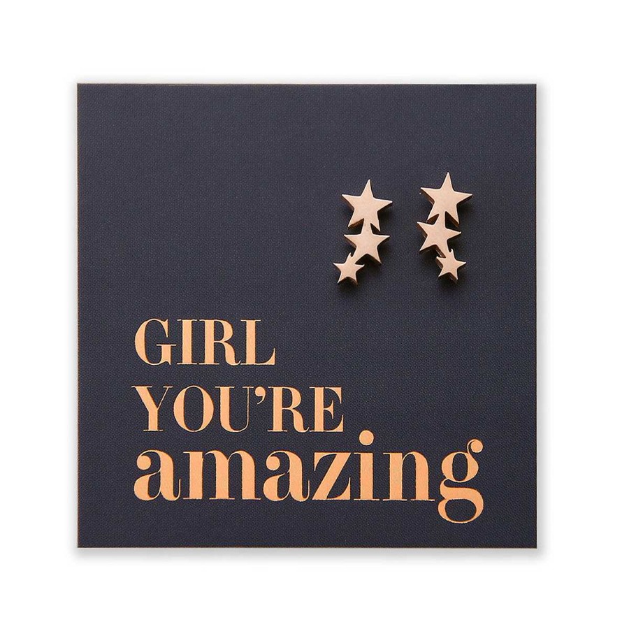 Jewellery Premium Studs | Stainless Steel Earring Studs - Girl You'Re Amazing - Hanging Stars