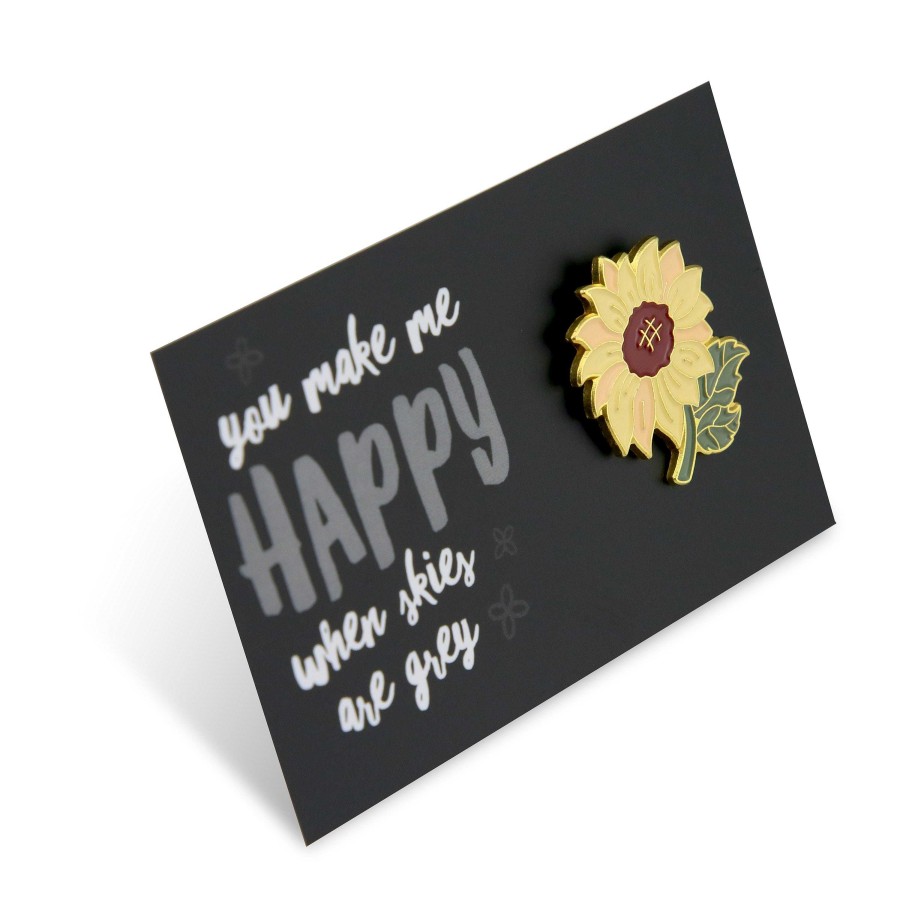 Accessories Accessories | Lovely Pins! You Make Me Happy - Sunflower Enamel Badge Pin - (9307)