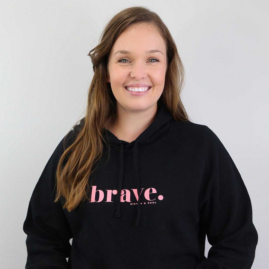 Apparel Hoodies | Brave Hoodie - Black With Pink Print