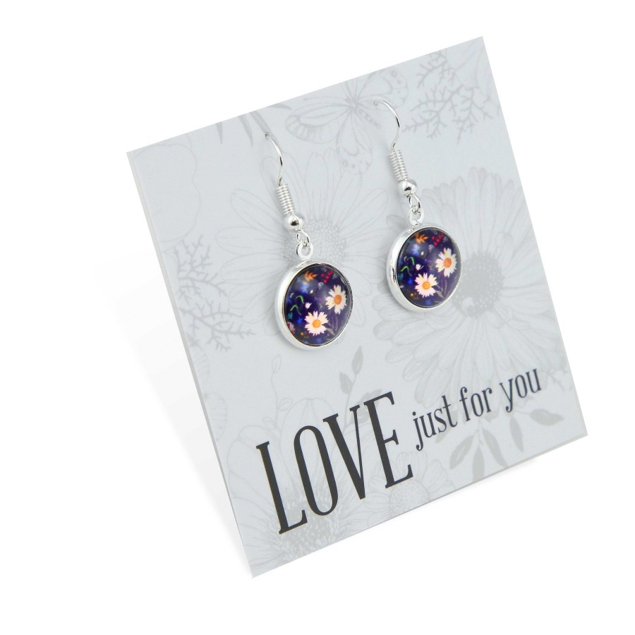 Jewellery Circle Drop Dangles | Spring - Love Just For You - Bright Silver Dangles - Harriet (13013)