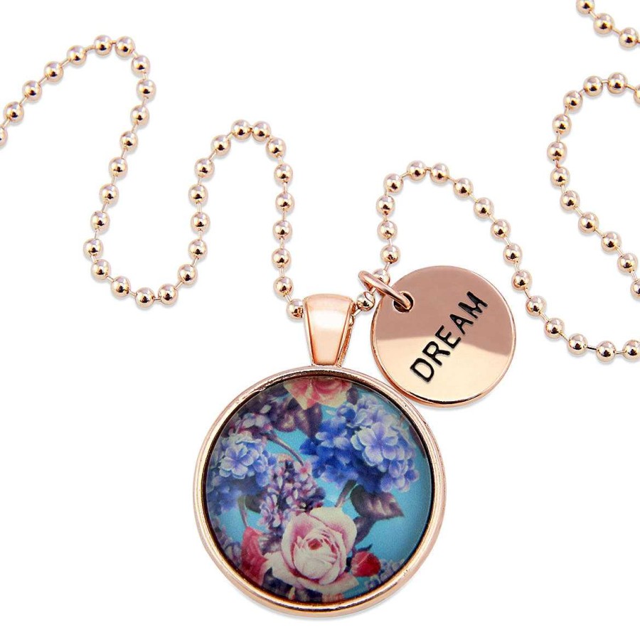 Jewellery Papa Glewy | Spring - 'Dream' Rose Gold Necklace - Floweret (10813)