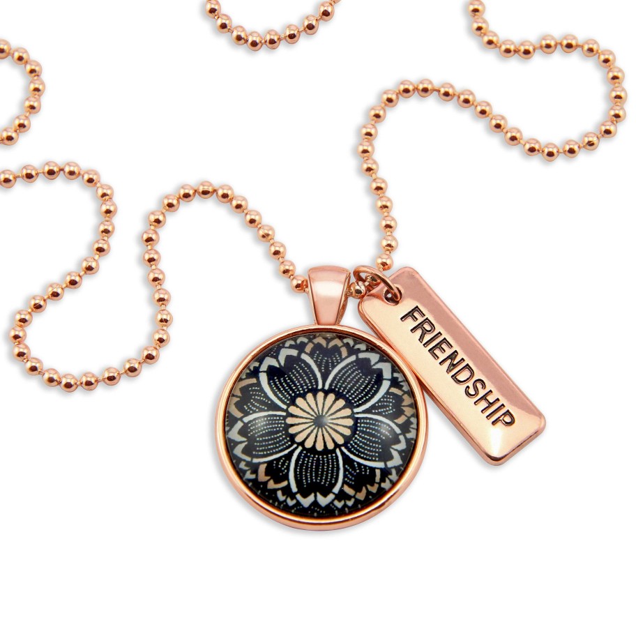 Jewellery Papa Glewy | Heart & Soul Collection - Rose Gold ' Friendship ' Necklace - Buttercup (10544)