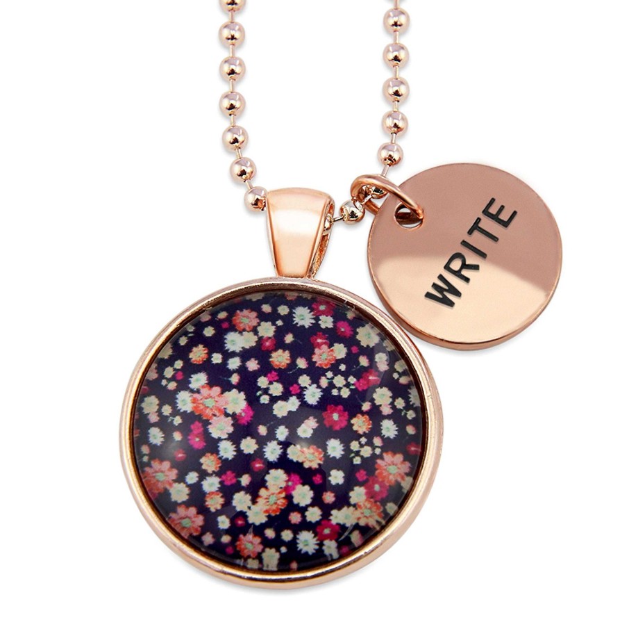 Jewellery Papa Glewy | Spring - 'Write' Rose Gold Necklace - Charlotte - (11222)