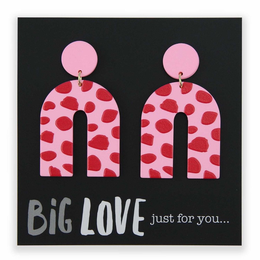 Jewellery Statement Earrings | Acrylic Dangles - 'Big Love Just For You' - Sicily (11862)