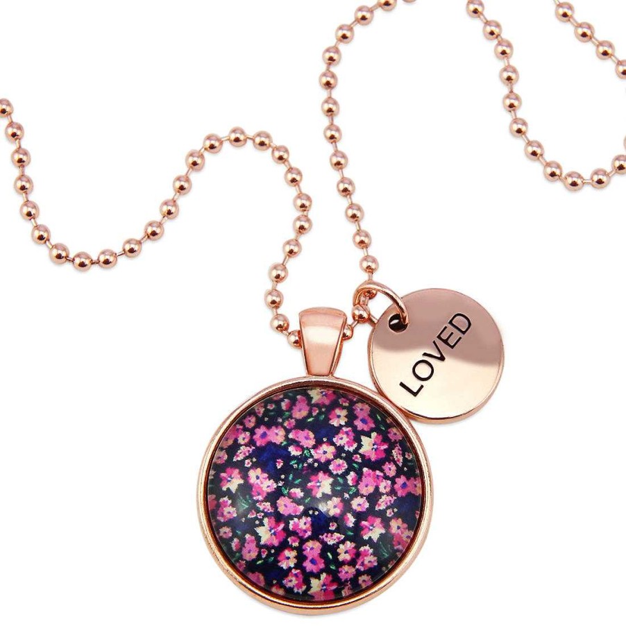 Jewellery Papa Glewy | Pink Collection - Rose Gold 'Loved' Necklace - Bloomy (10563)