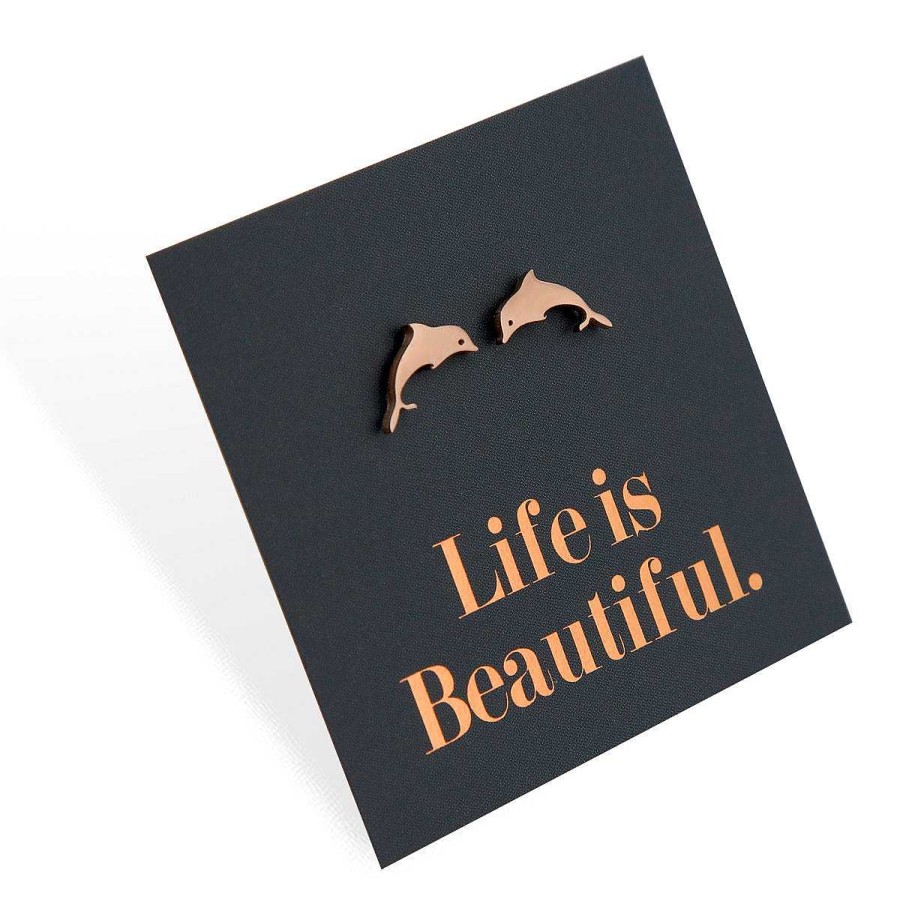 Jewellery Premium Studs | Stainless Steel Earring Studs - Life Is Beautiful - Dolphins