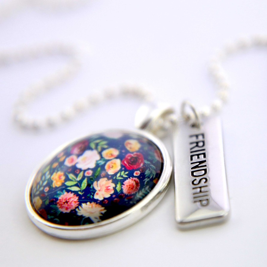 Jewellery Papa Glewy | Heart & Soul Collection - Bright Silver ' Friendship ' Necklace - Florabelle (10953)