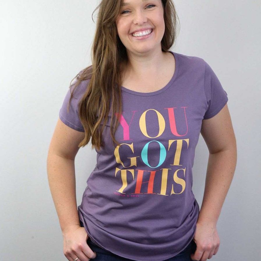 Apparel Tees Tanks & Totes | You Got This Tee - Dusty Purple Scoopy - Colourful Print