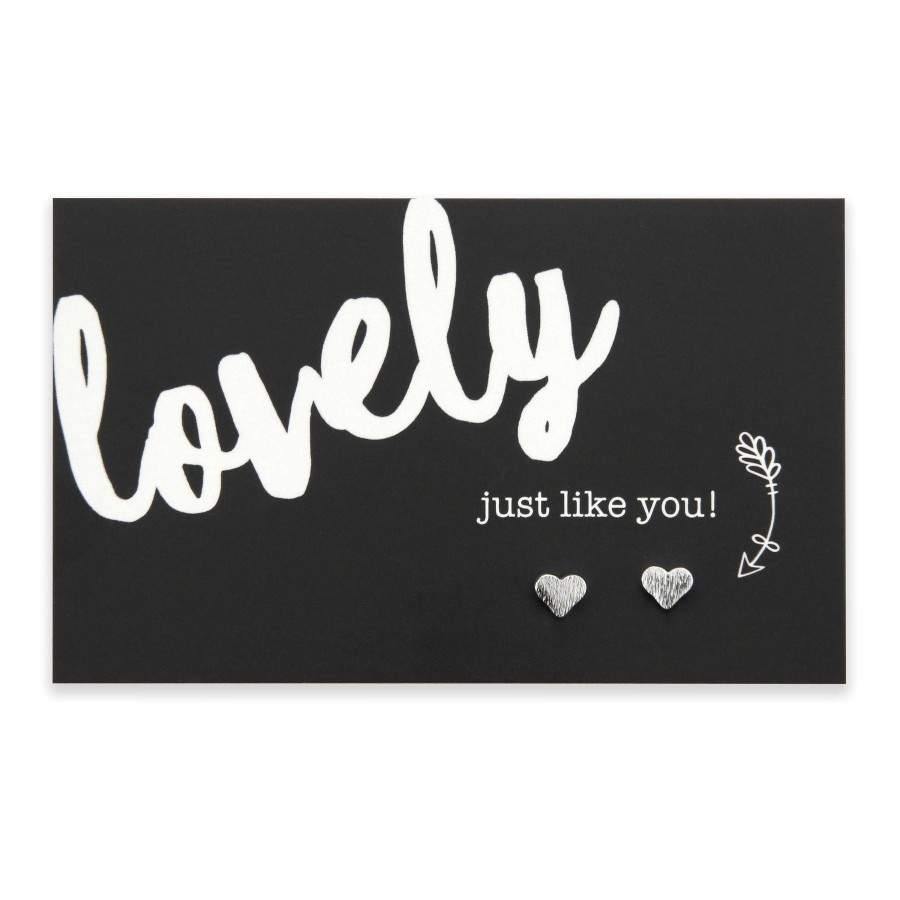 Jewellery Cute Stud Earrings | Lovely Just Like You - Silver Heart Earrings (9403)