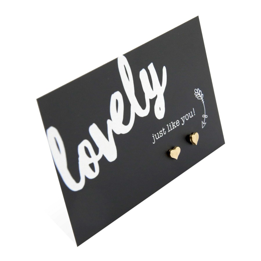 Jewellery Cute Stud Earrings | Lovely Just Like You - Gold Heart Earrings (9401)