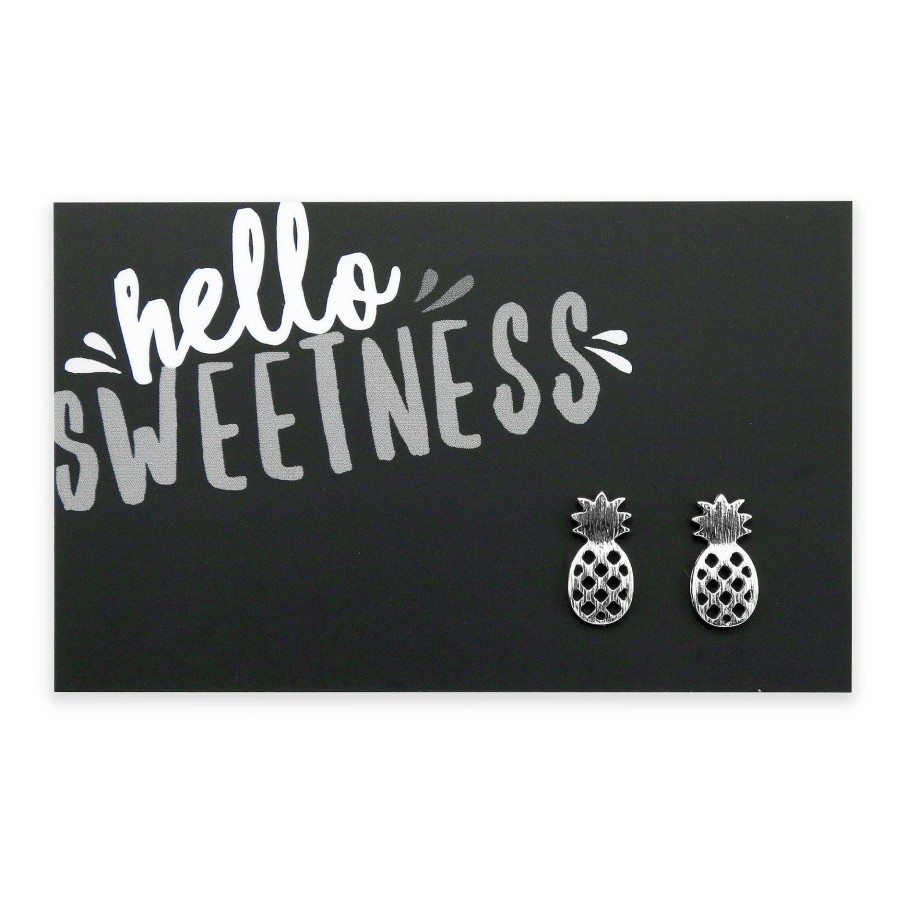 Jewellery Cute Stud Earrings | Hello Sweetness Pineapple - Silver Plated Stud Earrings (9805)