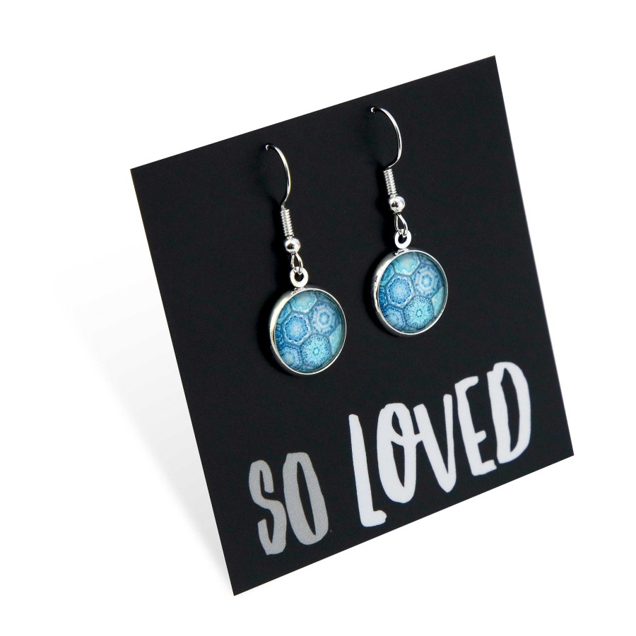 Jewellery Circle Drop Dangles | Teal Collection - So Loved - Bright Silver Dangle Earrings - Hexa (12265)