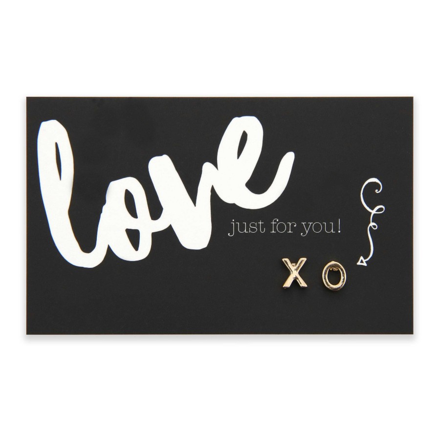 Jewellery Cute Stud Earrings | Love Just For You ' Xo ' Gold Stud Earrings (9603)