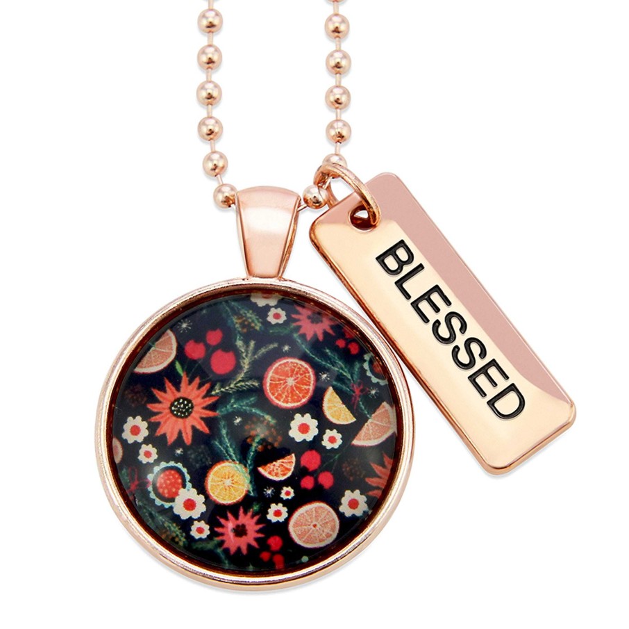 Jewellery Papa Glewy | Christmas - Rose Gold 'Blessed' Necklace - Christmas Spice - (10222)