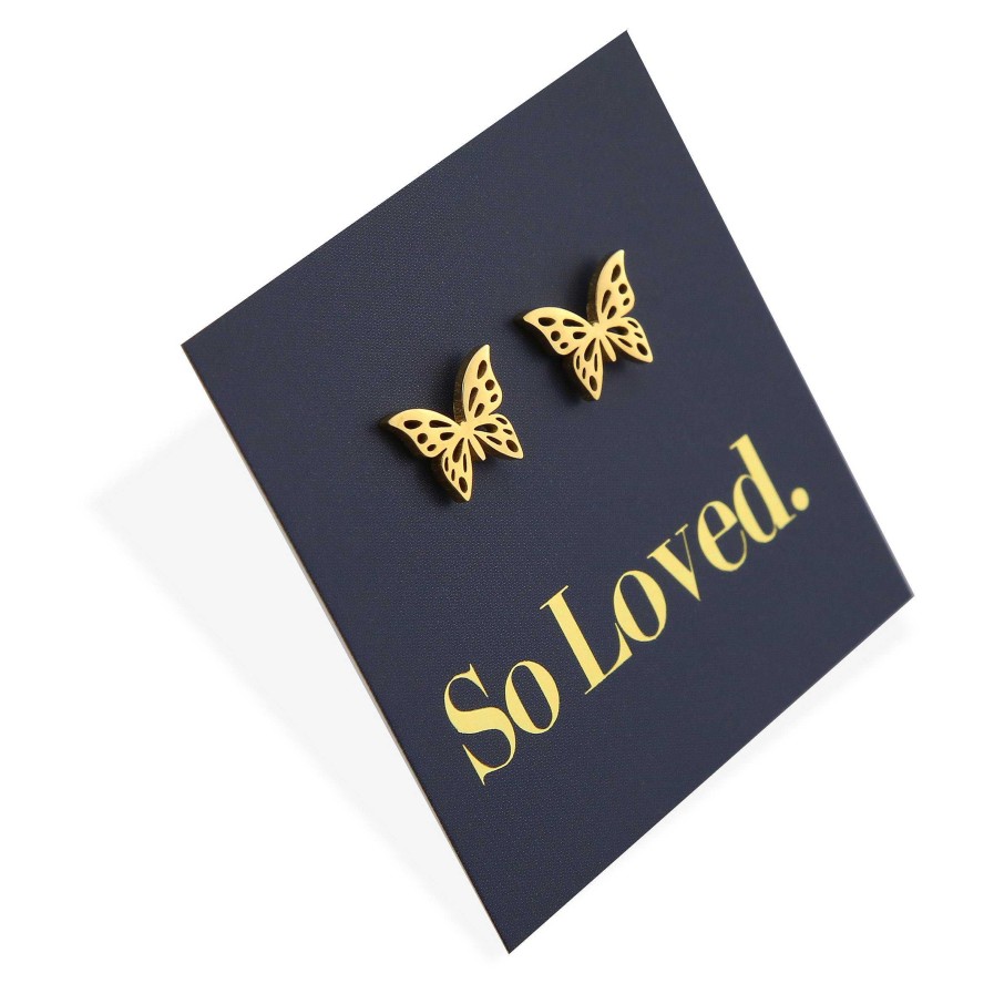 Jewellery Premium Studs | Stainless Steel Earring Studs - So Loved - Butterfly Beauties