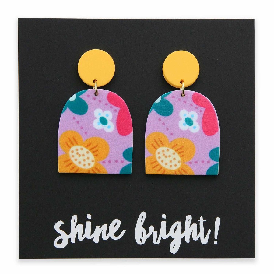 Jewellery Statement Earrings | Acrylic Dangles - 'Shine Bright' - Havana (12355)