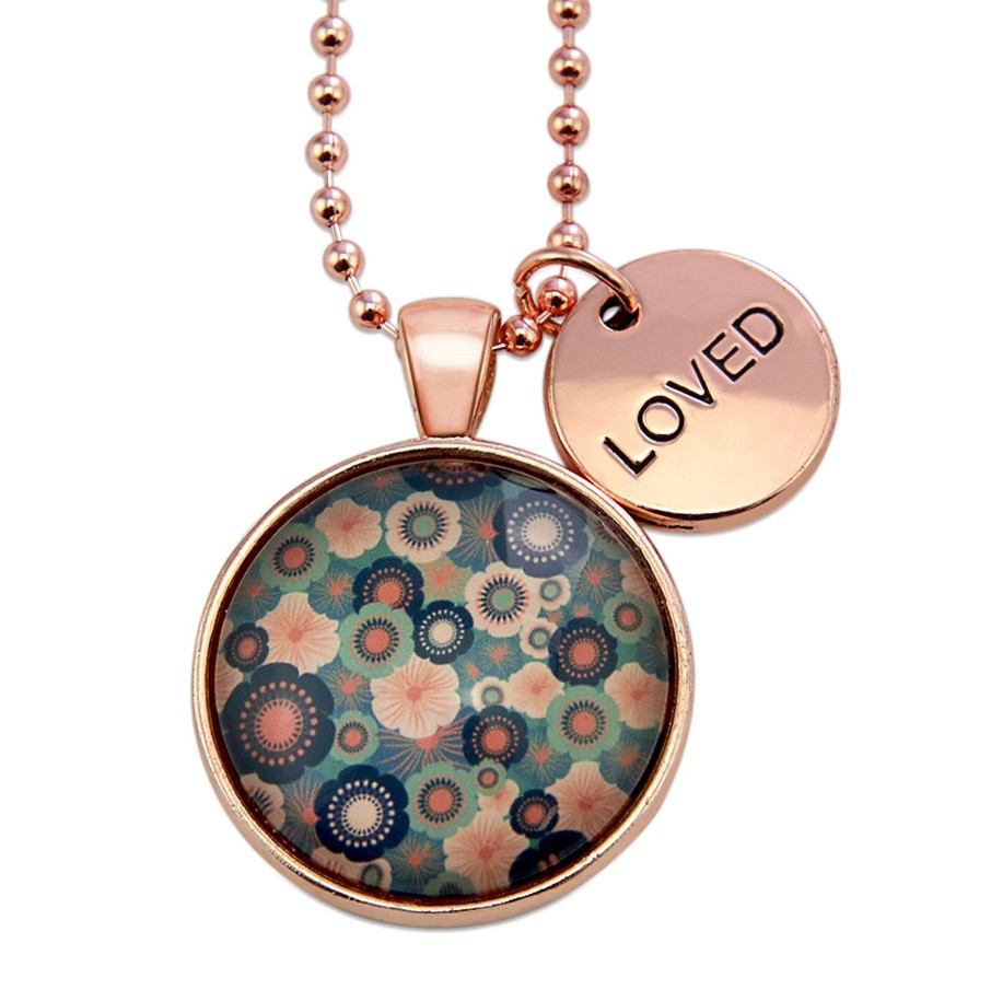 Jewellery Papa Glewy | Teal Collection - Rose Gold 'Loved' Necklace - Valentina (12864)