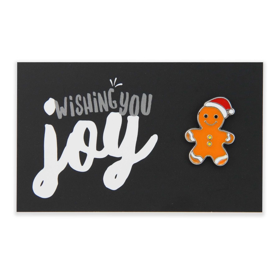 Accessories Accessories | Lovely Pins! Wishing You Joy - Gingerbread Guy Enamel Badge Pin - (10543)