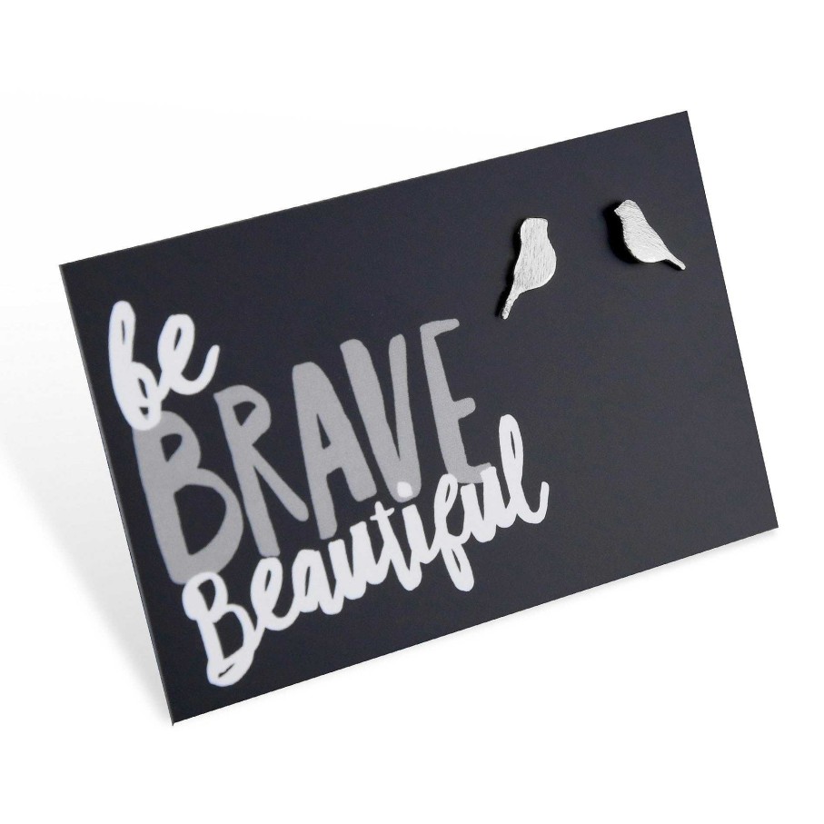 Jewellery Cute Stud Earrings | Be Brave Birds! Plated Stud Earrings - Silver (9806)