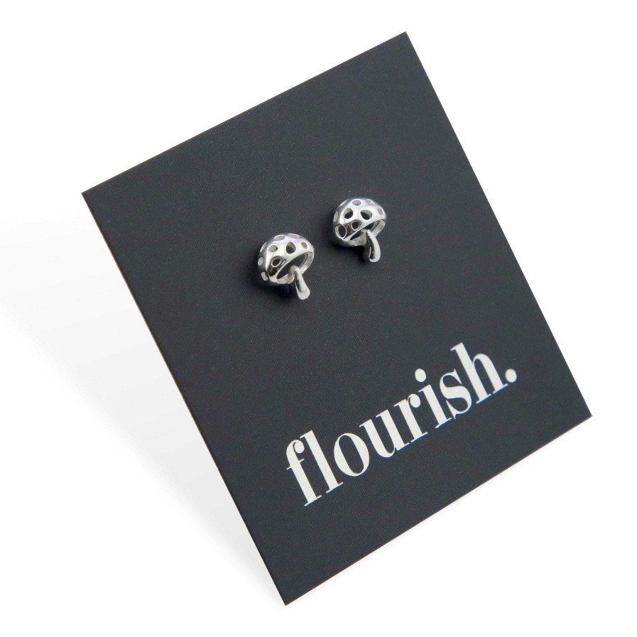 Jewellery Sterling Silver Studs | Mushroom Sterling Silver Studs - Flourish (8711-F)