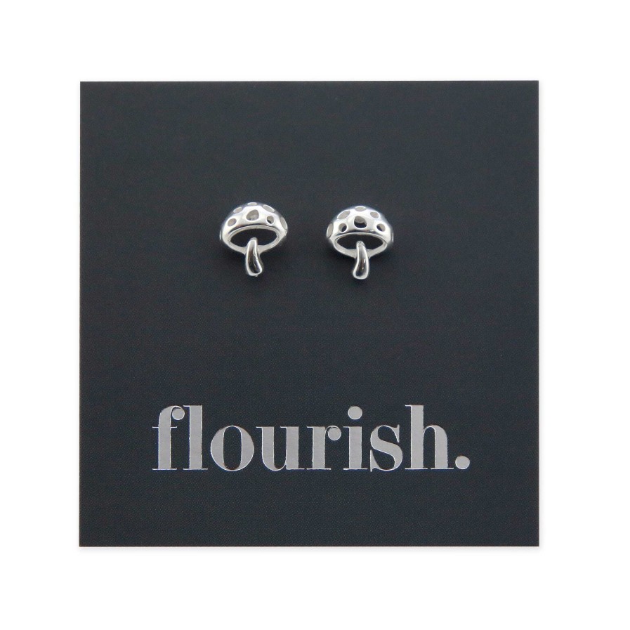 Jewellery Sterling Silver Studs | Mushroom Sterling Silver Studs - Flourish (8711-F)