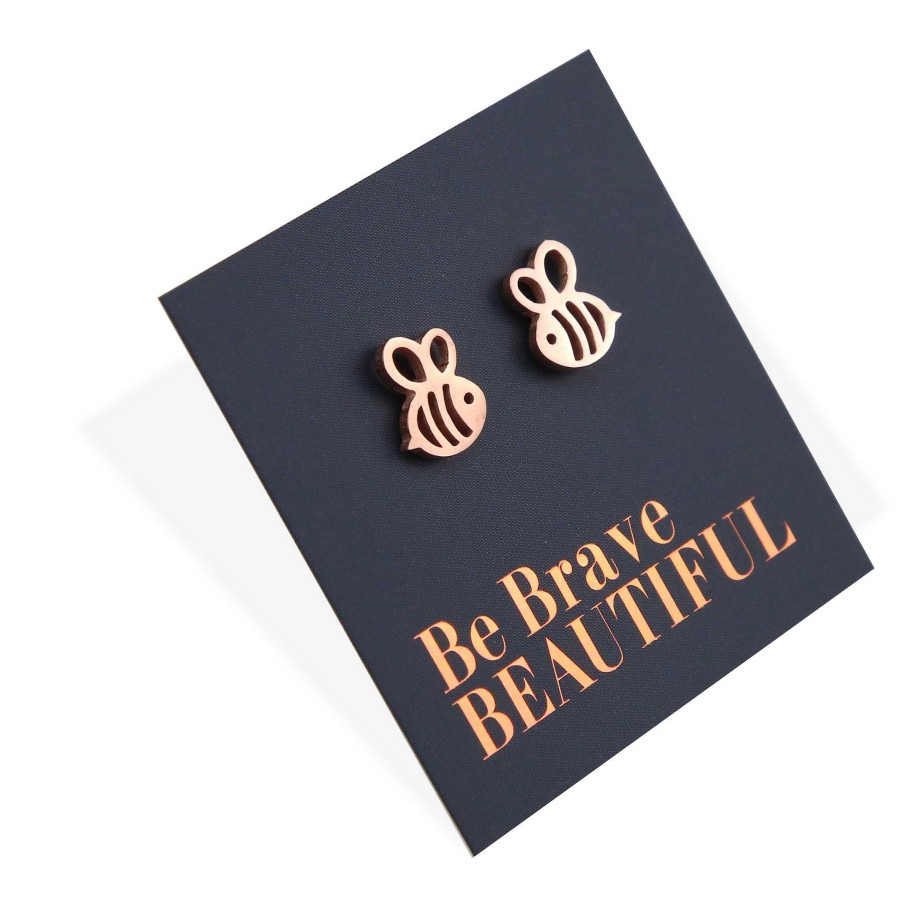 Jewellery Premium Studs | Stainless Steel Earring Studs - Be Brave Beautiful - Bee