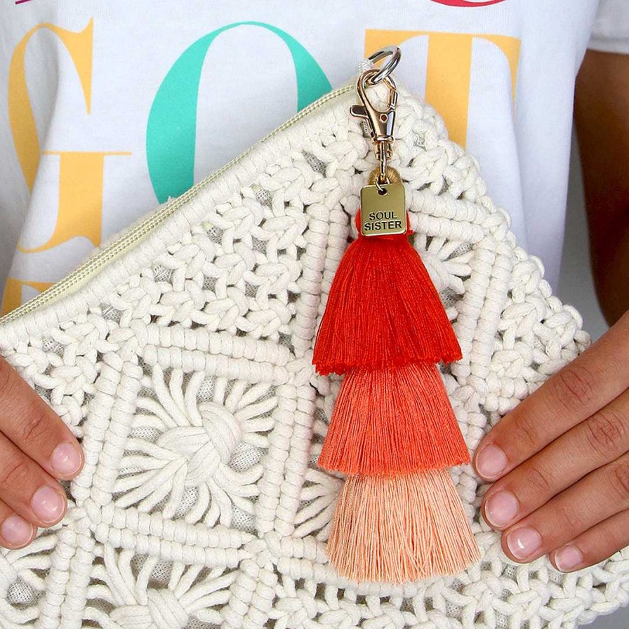 Accessories 50% Off | Tassel Keyring / Vintage Gold Bag Accessory 'Soul Sister' - Fiesta (7022-3)