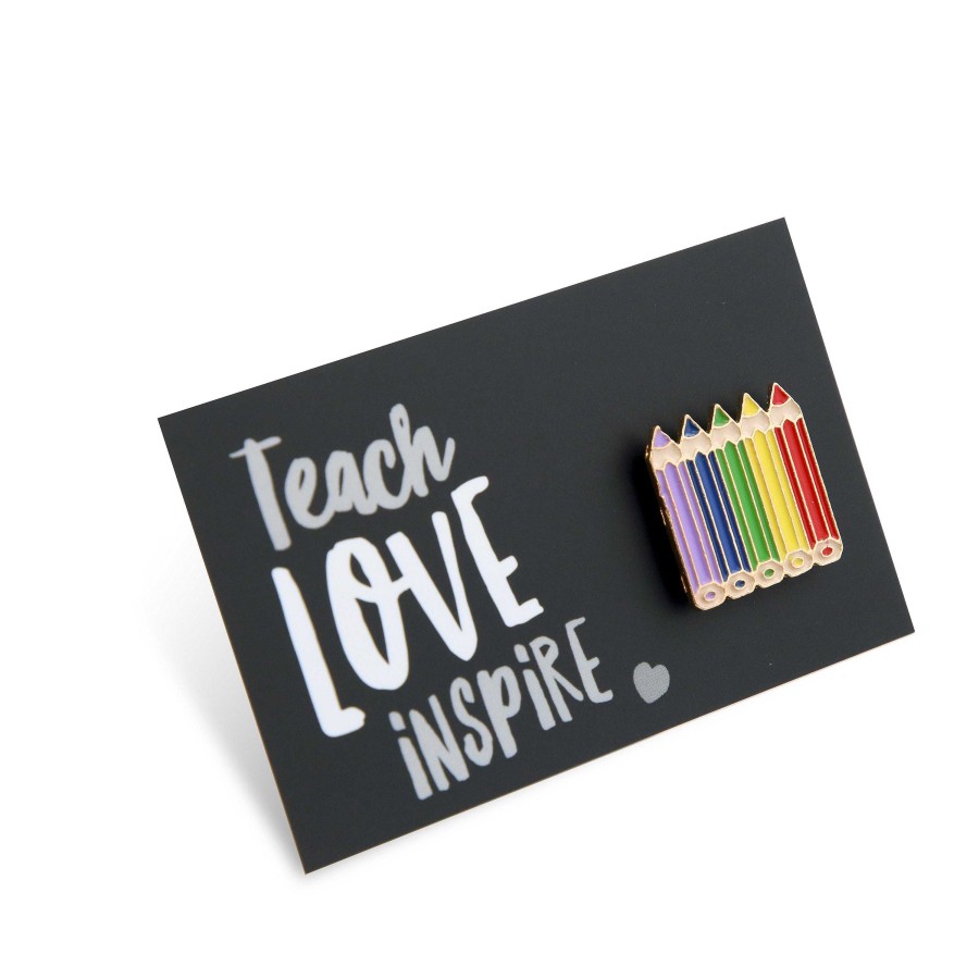 Accessories Accessories | Lovely Pins! Teach Love Inspire - Coloured Pencil Enamel Badge Pin - (10414)