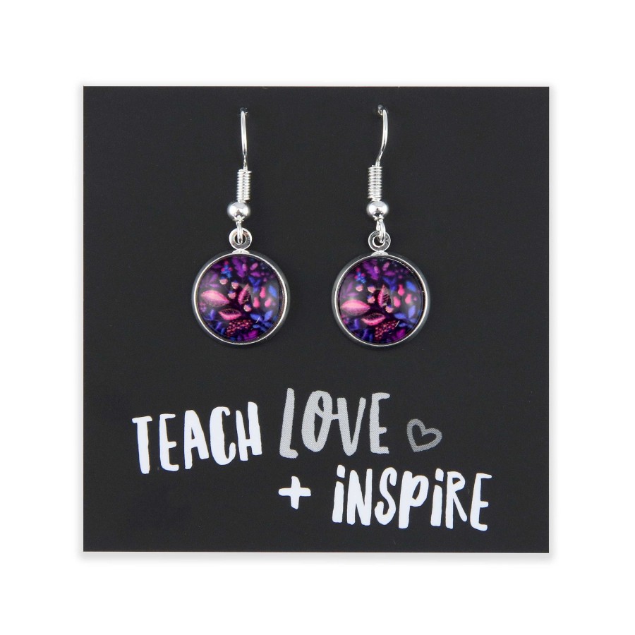 Jewellery Circle Drop Dangles | Spring - Teach Love Inspire - Bright Silver Dangle Earrings - Heather (11124)