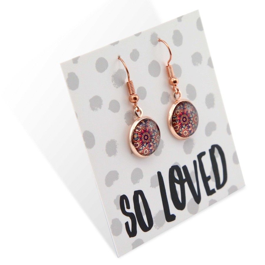 Jewellery Circle Drop Dangles | Boho Collection - So Loved - Rose Gold Dangle Earrings - Fiera (8910-F)