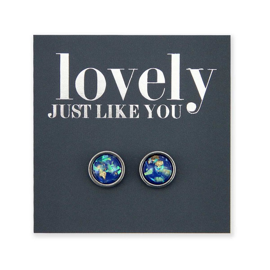 Jewellery Stainless Steel Circle Studs | Lovely Like You - Silver Stainless Steel 8Mm Circle Studs - Galaxy (11345)