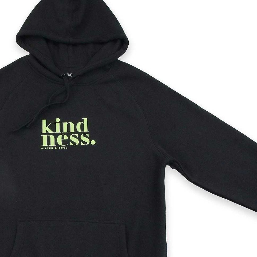 Apparel Hoodies | Kindness Hoodie - Black With Lime Print