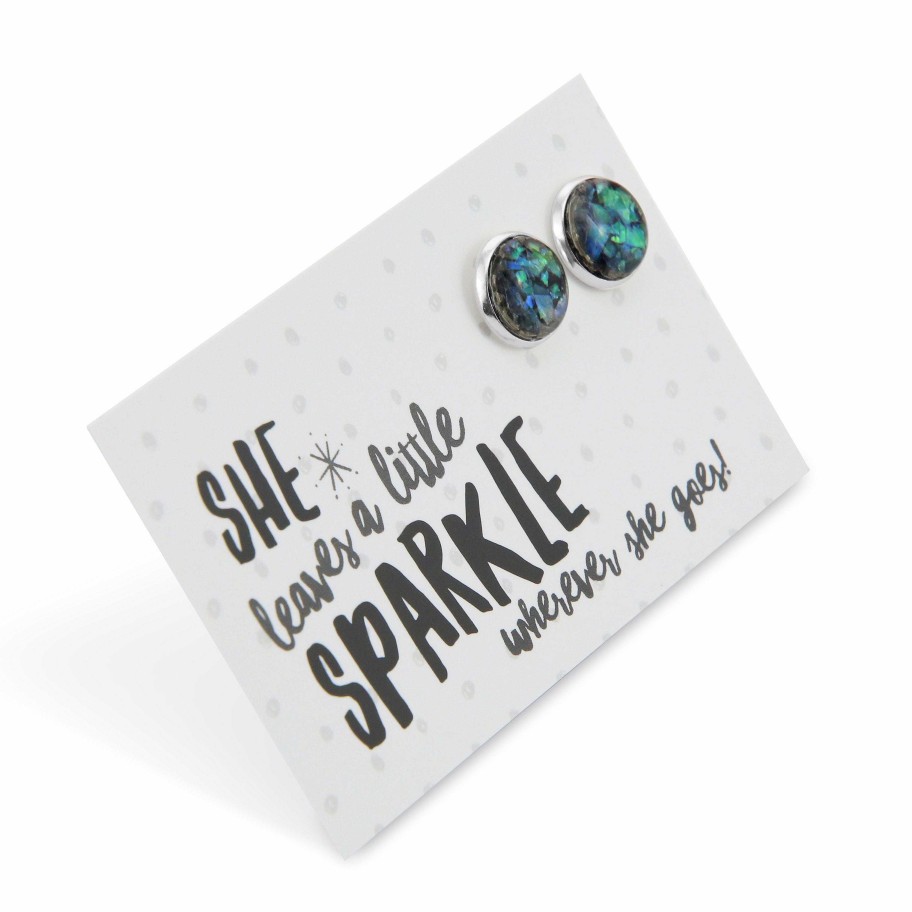 Jewellery Sparklefest | Sparklefest - She Leaves A Little Sparkle - Opal Shimmer In Silver Earrings - Opalicious (9111)