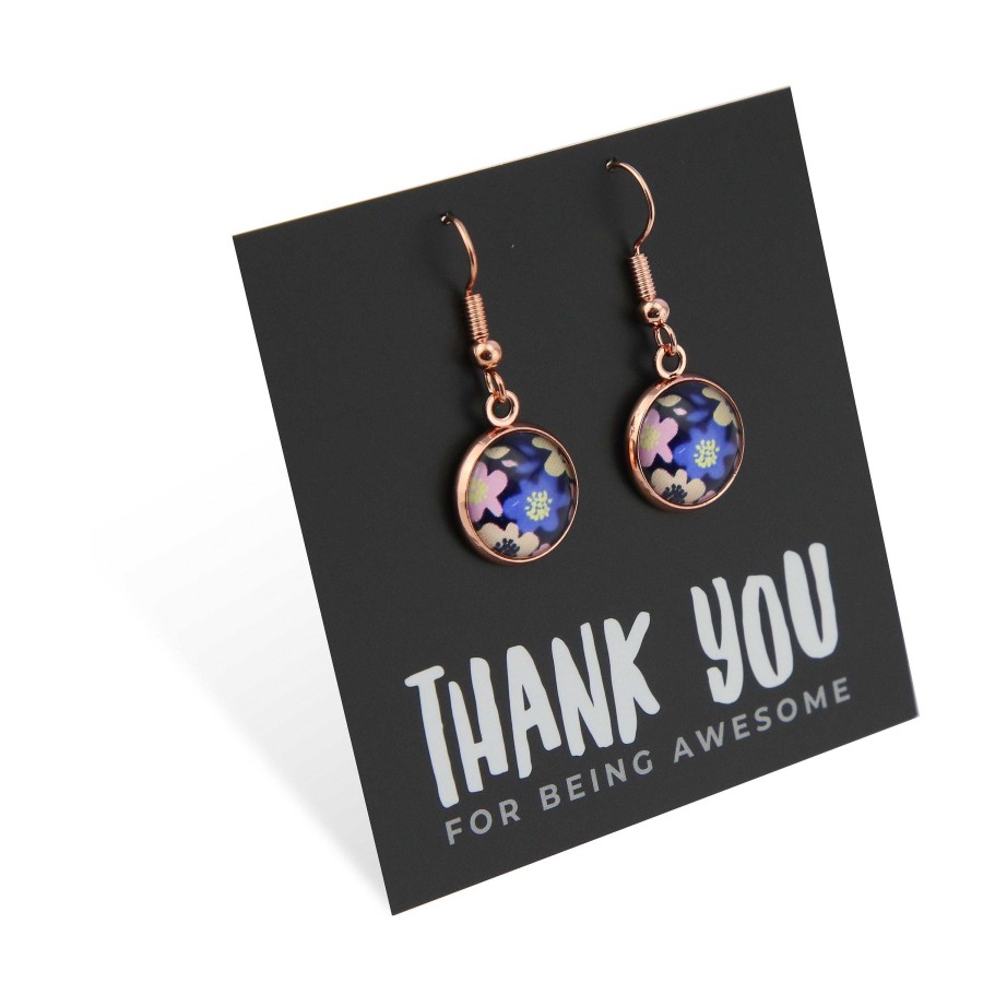 Jewellery Circle Drop Dangles | Spring - Thank You For Being Awesome - Rose Gold Dangles - Matilda (11823 )