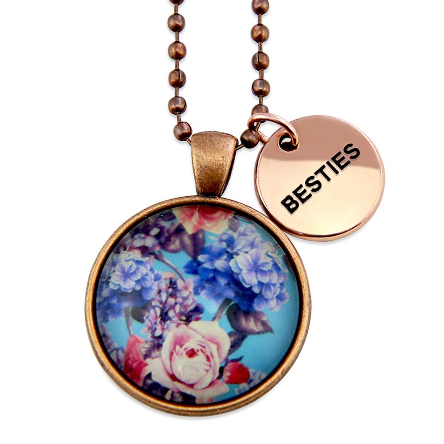 Jewellery 50% Off | Spring - 'Besties' Vintage Copper Necklace - Floweret (10765)